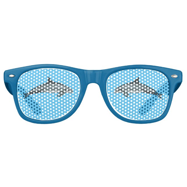 Summer Beach Dolphin Underwater Retro Sunglasses (Front)