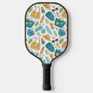 Summer Beach Essentials Pattern (1) Pickleball Paddle