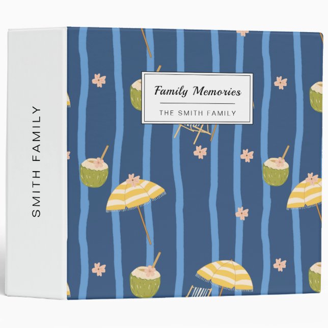 Summer Beach Essentials Pattern (2) Binder (Front/Spine)