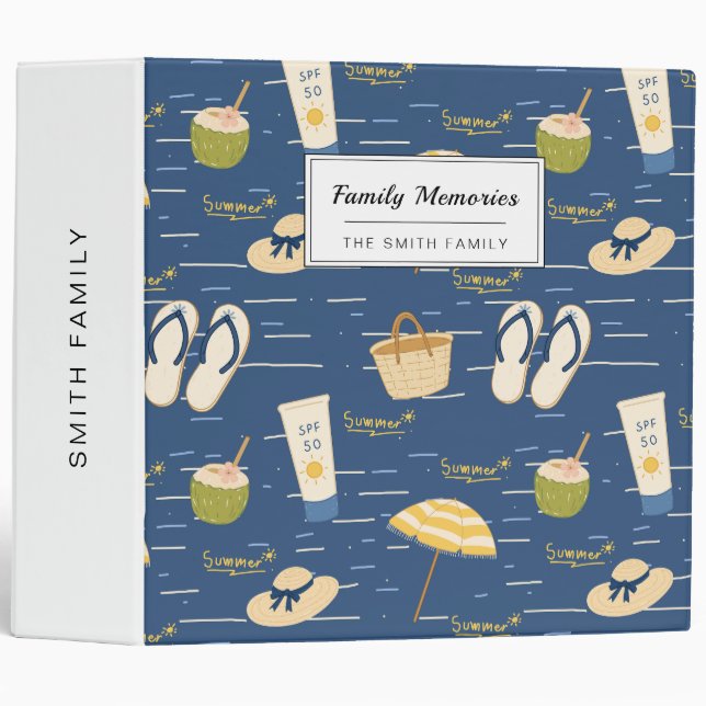 Summer Beach Essentials Pattern (3) Binder (Front/Spine)