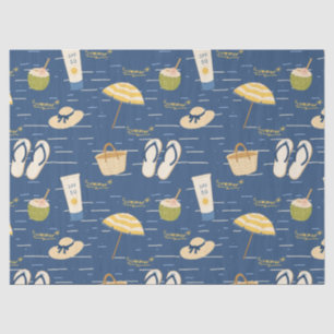 Summer Beach Essentials Pattern (3) Tissue Paper