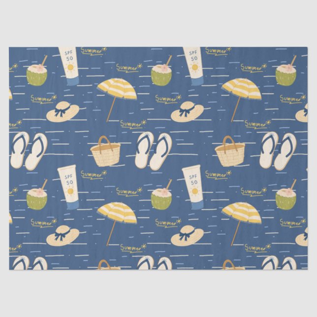 Summer Beach Essentials Pattern (3) Tissue Paper (Front)
