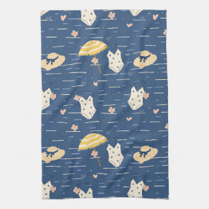Summer Beach Essentials Pattern (5) Kitchen Towel