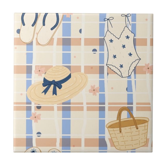 Summer Beach Essentials Pattern (7) Tile (Front)