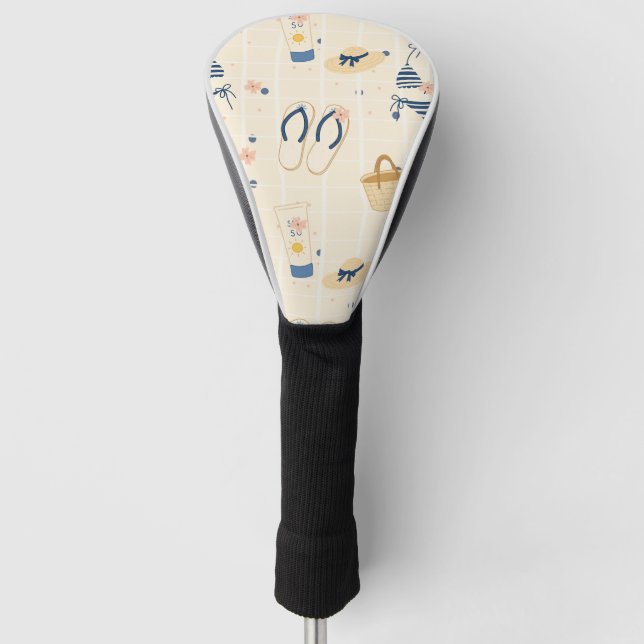 Summer Beach Essentials Pattern (8) Golf Head Cover (Front)