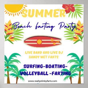 Summer Beach Farting Party Poster
