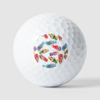 Summer Beach Flip Flops Pattern Golf Balls