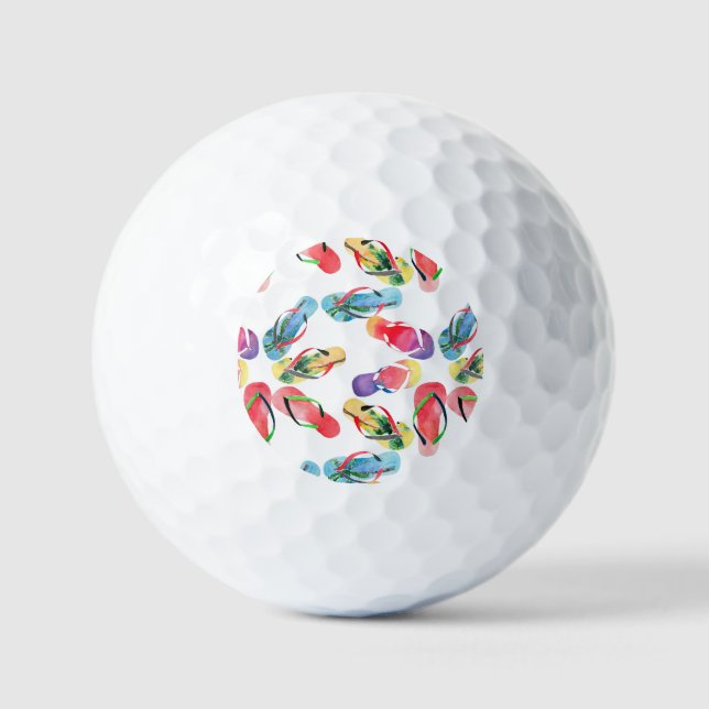 Summer Beach Flip Flops Pattern Golf Balls (Front)