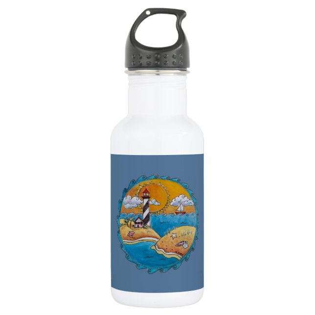 Summer beach fun sunny seashore coastal 532 ml water bottle (Front)