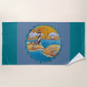 Summer beach fun sunny seashore coastal beach towel