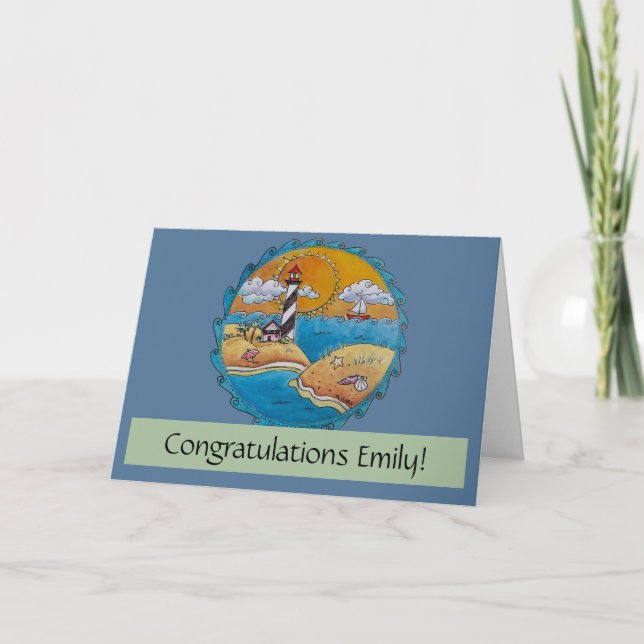 Summer beach fun sunny seashore coastal card (Front)