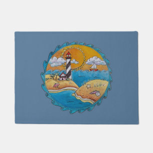 Summer beach fun sunny seashore coastal doormat