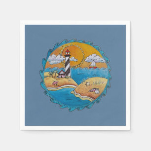 Summer beach fun sunny seashore coastal napkin