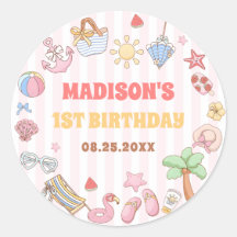 Summer Beach Girl Birthday Favour
