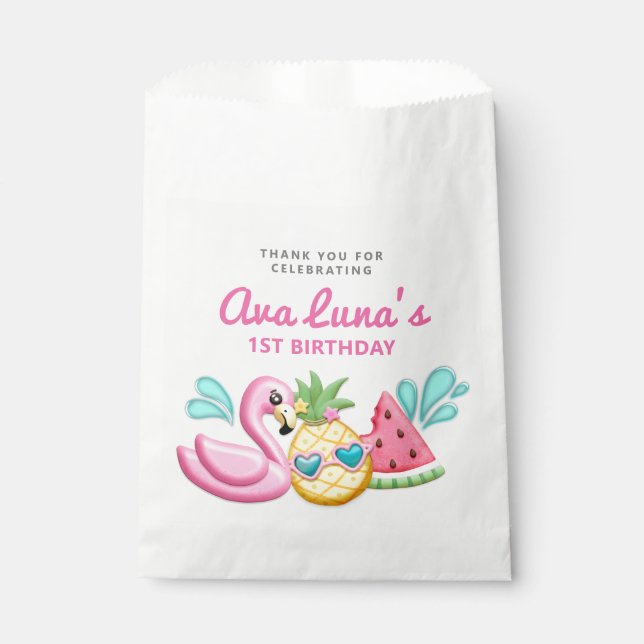 Summer Beach Girl Birthday Goody Favour Bag (Front)