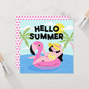 Summer Beach Girl Greeting Card