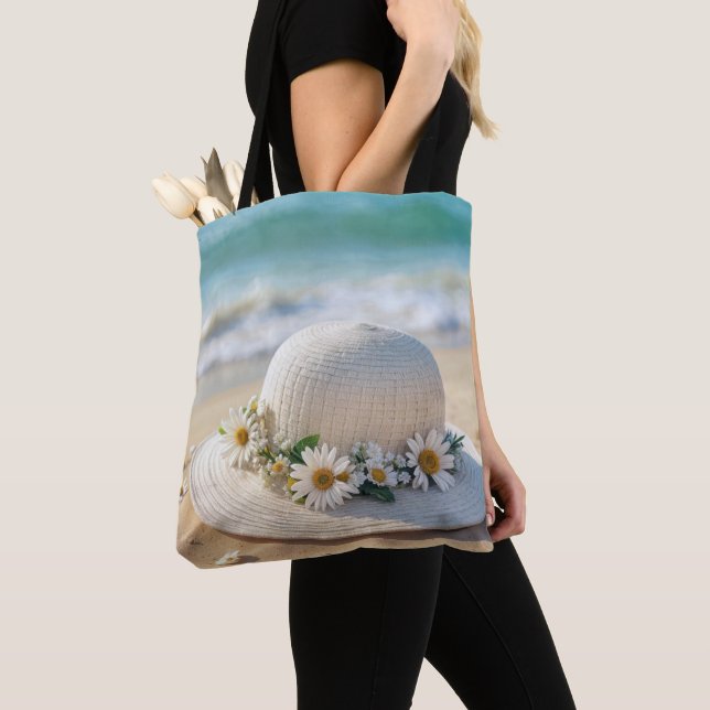 Summer Beach Hat Tote Bag (Close Up)