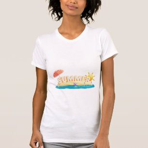 Summer Beach Island 3D Trendy Tropical Vacation T-Shirt