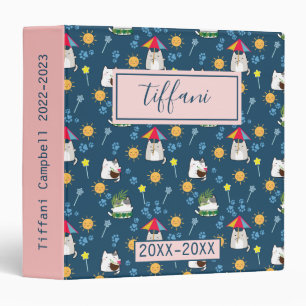 Summer Beach Kitty Cats  Binder