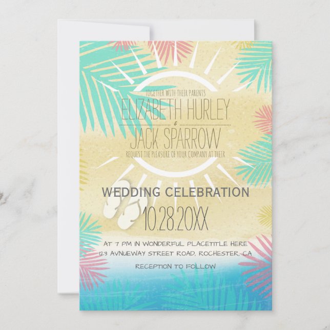 Summer Beach Mariages Invitations (Devant)