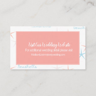 Summer Beach Modern Wedding Website Card