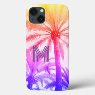 summer beach MONOGRAM RETRO IPHONE sunset palm iPhone 13 Case