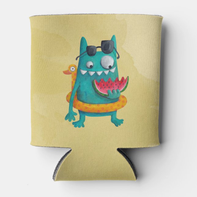 Summer Beach Monster Can Cooler (Front)