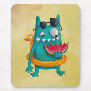 Summer Beach Monster Mouse Pad