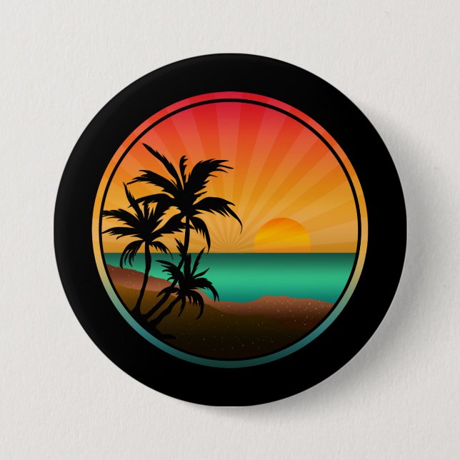SUMMER BEACH NATURE 3 INCH ROUND BUTTON (Front)