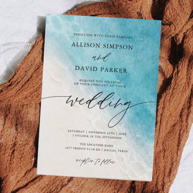 Summer Beach Nautical Wedding Invitations (Creator Uploaded)