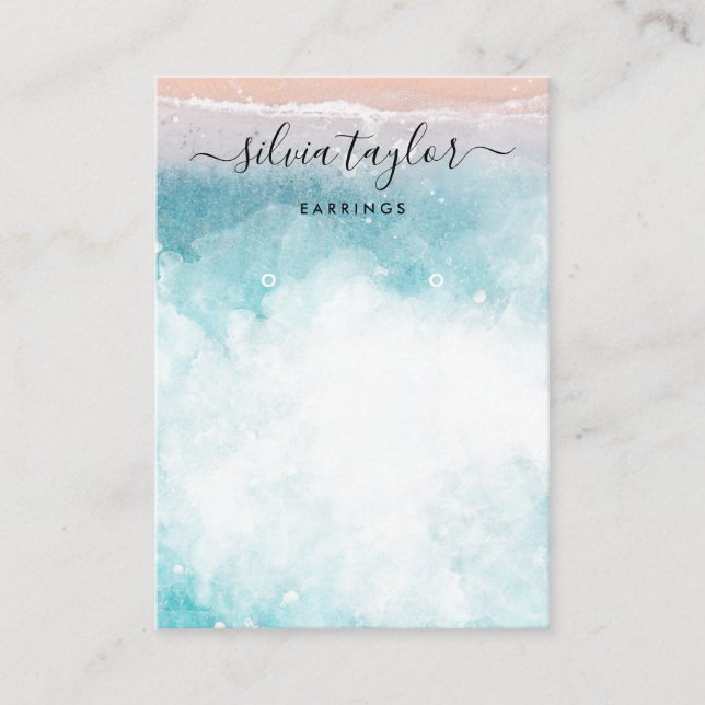 Summer Beach Ocean calligraphy  display card (Front)