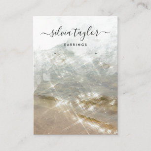 Summer Beach Ocean calligraphy sparkle display Business Card