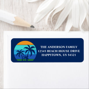 Summer Beach Palm Trees Blue Return Adresse