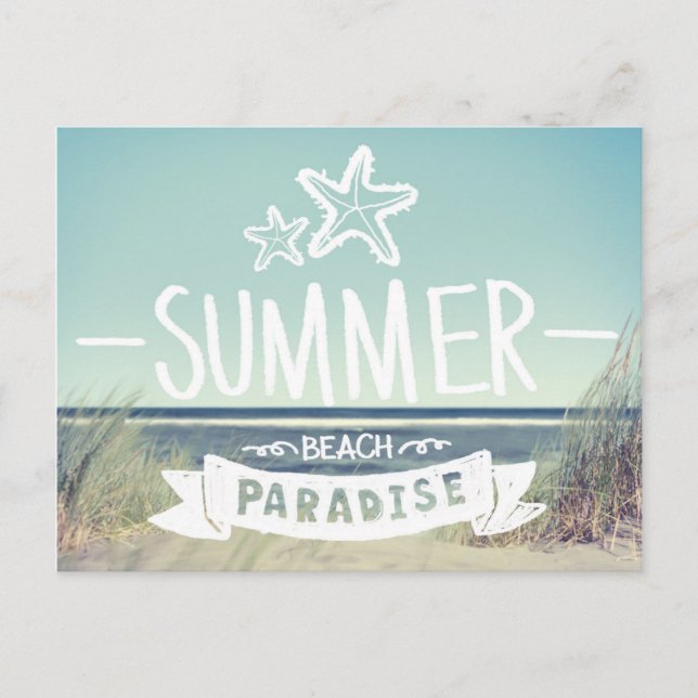 Summer Beach Paradise Postcard (Front)