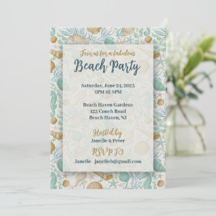 Summer Beach Party Flat Invitation, Size: 5" x 7" Invitation