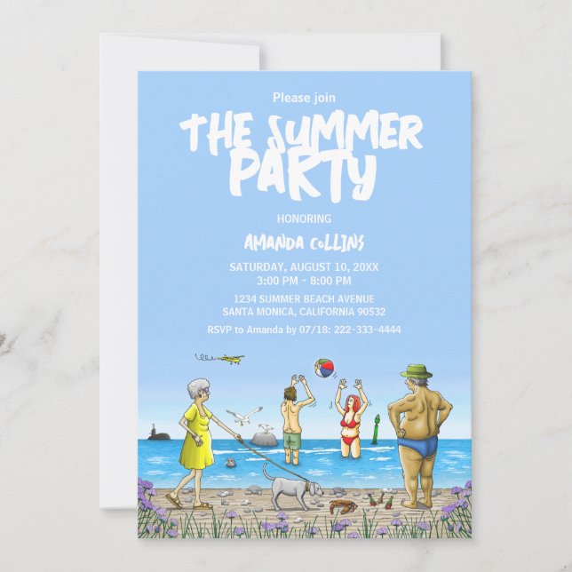 Summer Beach Party Invitation (Front)