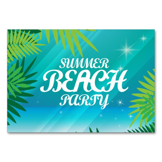 Summer Beach Party Table Number (Front)