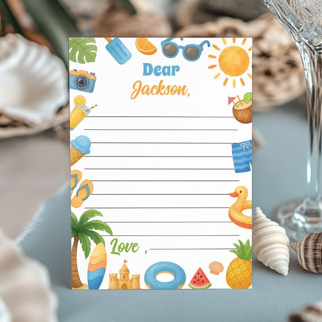 Summer Beach Party Time Capsule Note Message Card (Creator Uploaded)