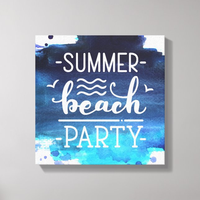 Summer Beach Party | Watercolor Canvas Print (Front)