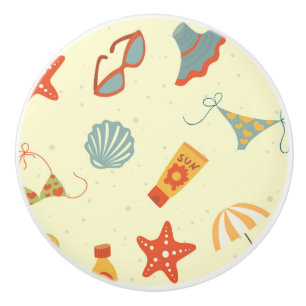 Summer Beach Pattern Ceramic Knob