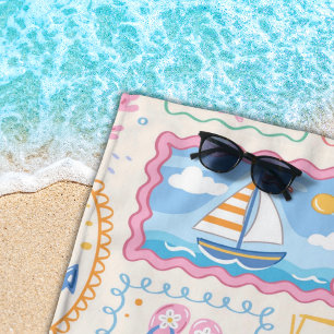 Summer Beach Pattern Cute Beach Towel