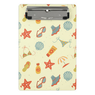 Summer Beach Pattern Mini Clipboard