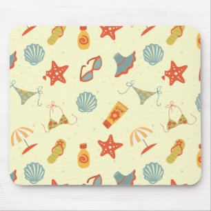Summer Beach Pattern Mouse Pad