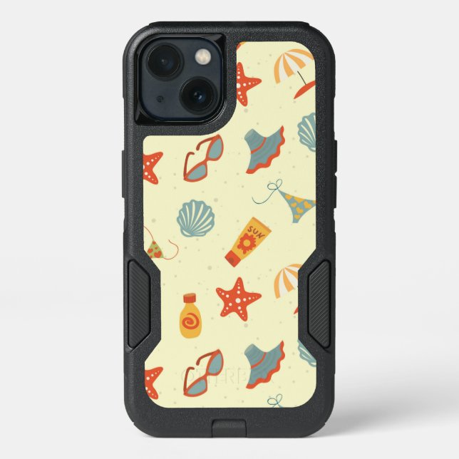 Summer Beach Pattern Otterbox iPhone Case (Back)
