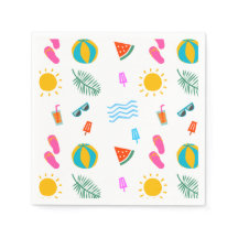 Summer Beach Pattern Paper Napkin