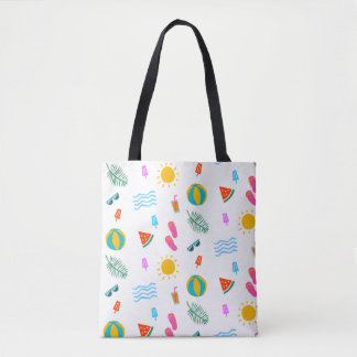 Summer Beach Pattern Tote Bag