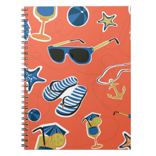 Summer Beach: Relaxing Seamless Pattern. Notebook