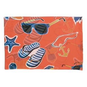 Summer Beach: Relaxing Seamless Pattern. Pillowcase