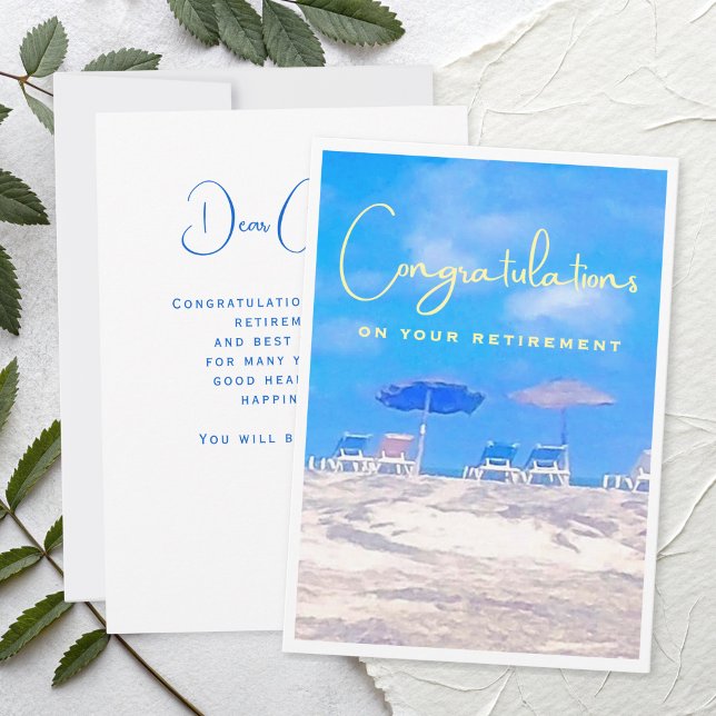 Summer Beach Retirement Congratulations Card (Creator Uploaded)