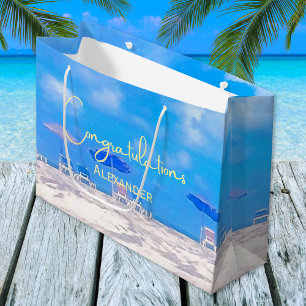 Summer Beach Retirement Party Large Gift Bag
